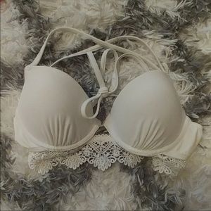 White push-up bikini top